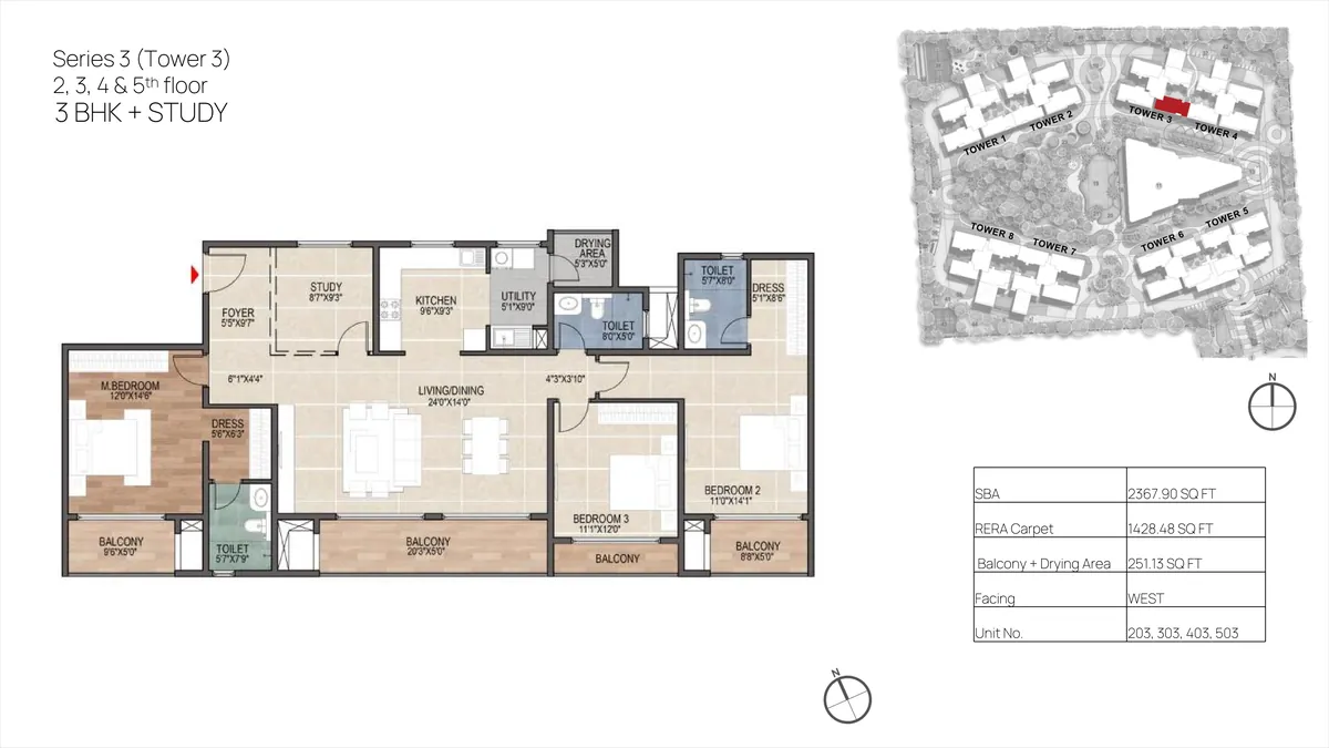 Mana Skanda The Right Life Phase 2 3.5 BHK floor plan - 2,367 sq ft