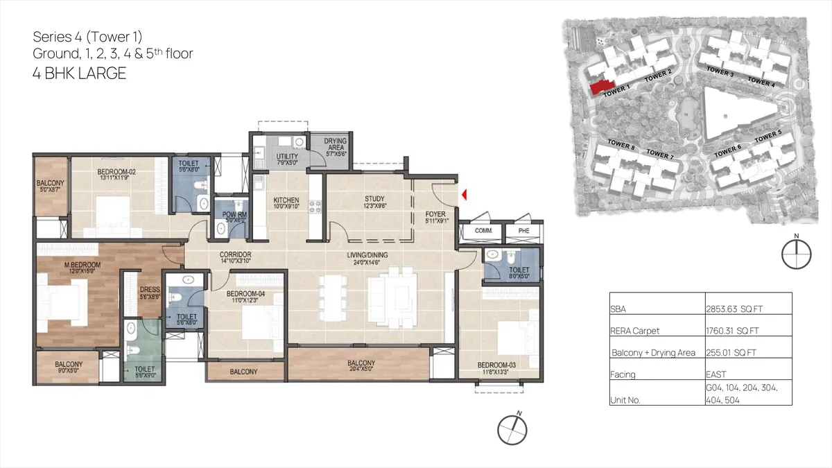 Mana Skanda The Right Life Phase 2 4 BHK Large floor plan - 2,853 sq ft